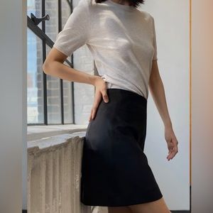 Babaton Modern Mini Skirt Black Vegan Suede Size 4